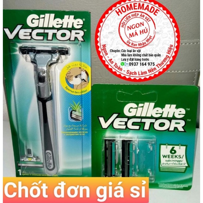 Dao cạo râu Gillette Vector Cán,lưỡi thay