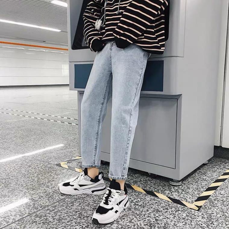 Quần Baggy Trơn xám Nam Nữ Cá Tính- quần jean nam - chuẩn form- quần bò nam Đẹp