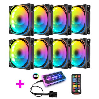Bộ 8 Quạt Tản Nhiệt, Fan Case Led RGB Coolmoon U1 - Kèm Hub + Remote