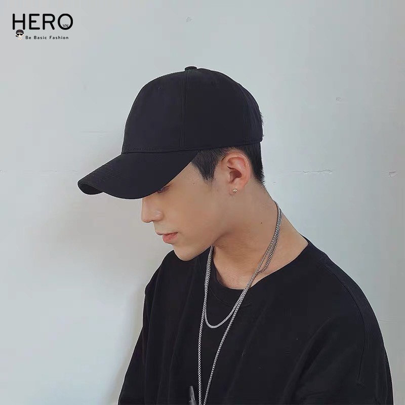 Mũ Nón Lưỡi Trai Nam Nữ Phong Cách Hàn Quốc Năng Động Trẻ Trung MN01 MR Hero Màu Đen Sành Điệu HIPHOP