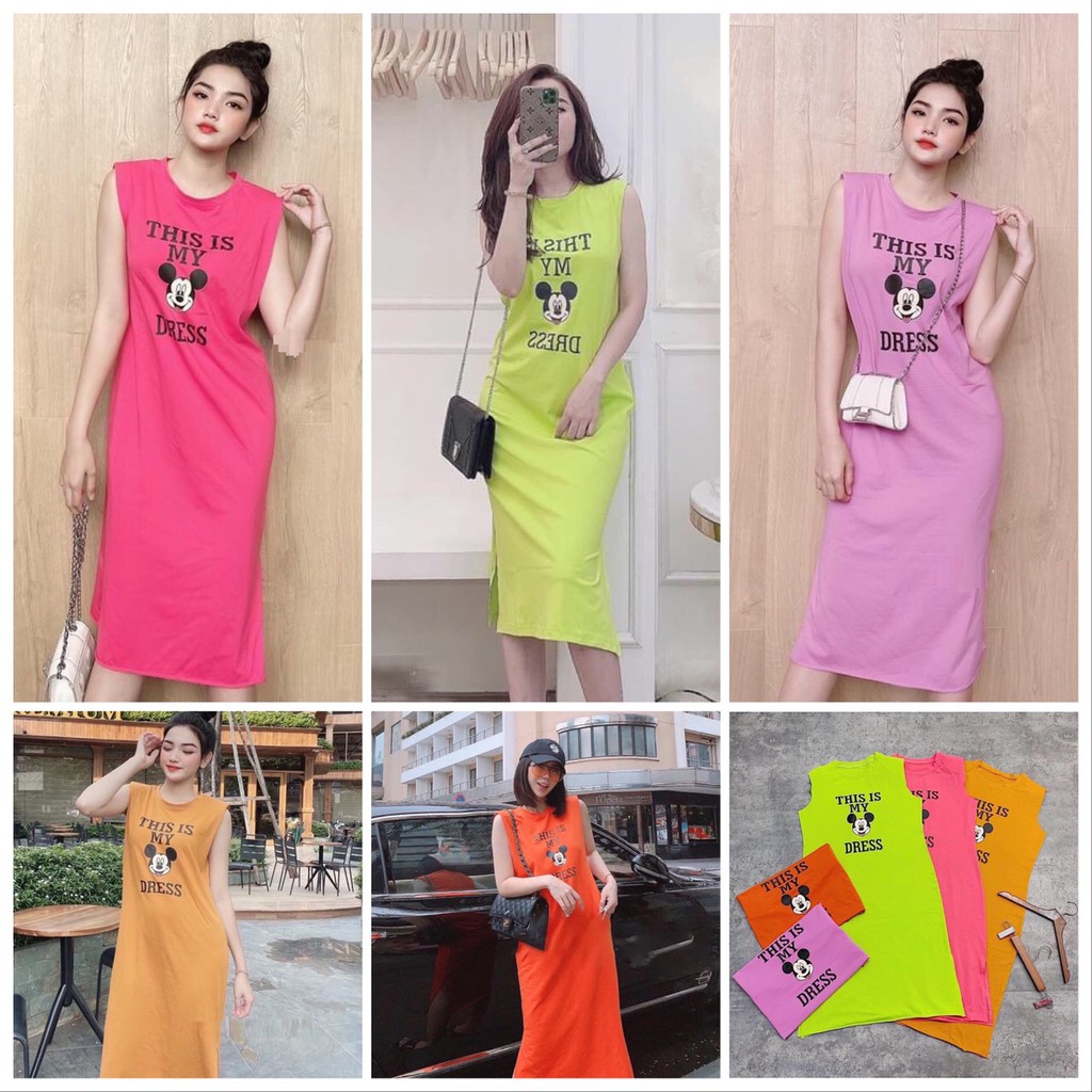 Đầm Suông In Mickey Cá tính