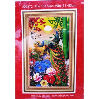 Tranh thêu chữ thập đôi công 222872