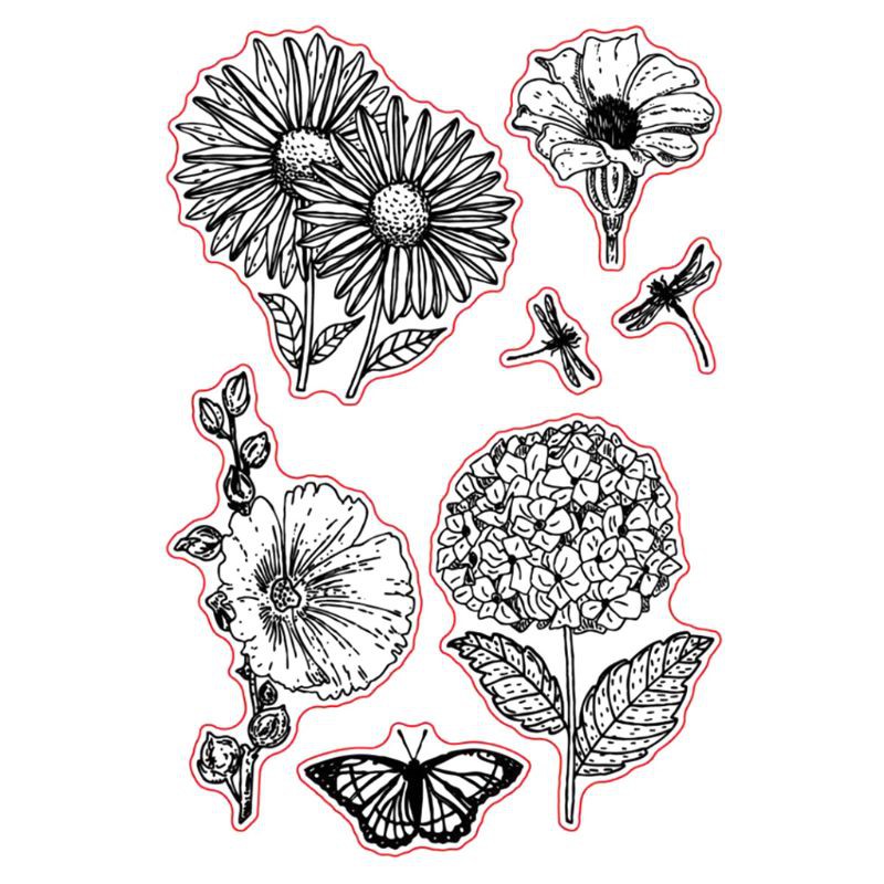 Con Dấu Silicon Trong Suốt Hình Hoa / Chuồn Chuồn / Hoa Dùng Trang Trí Scrapbook