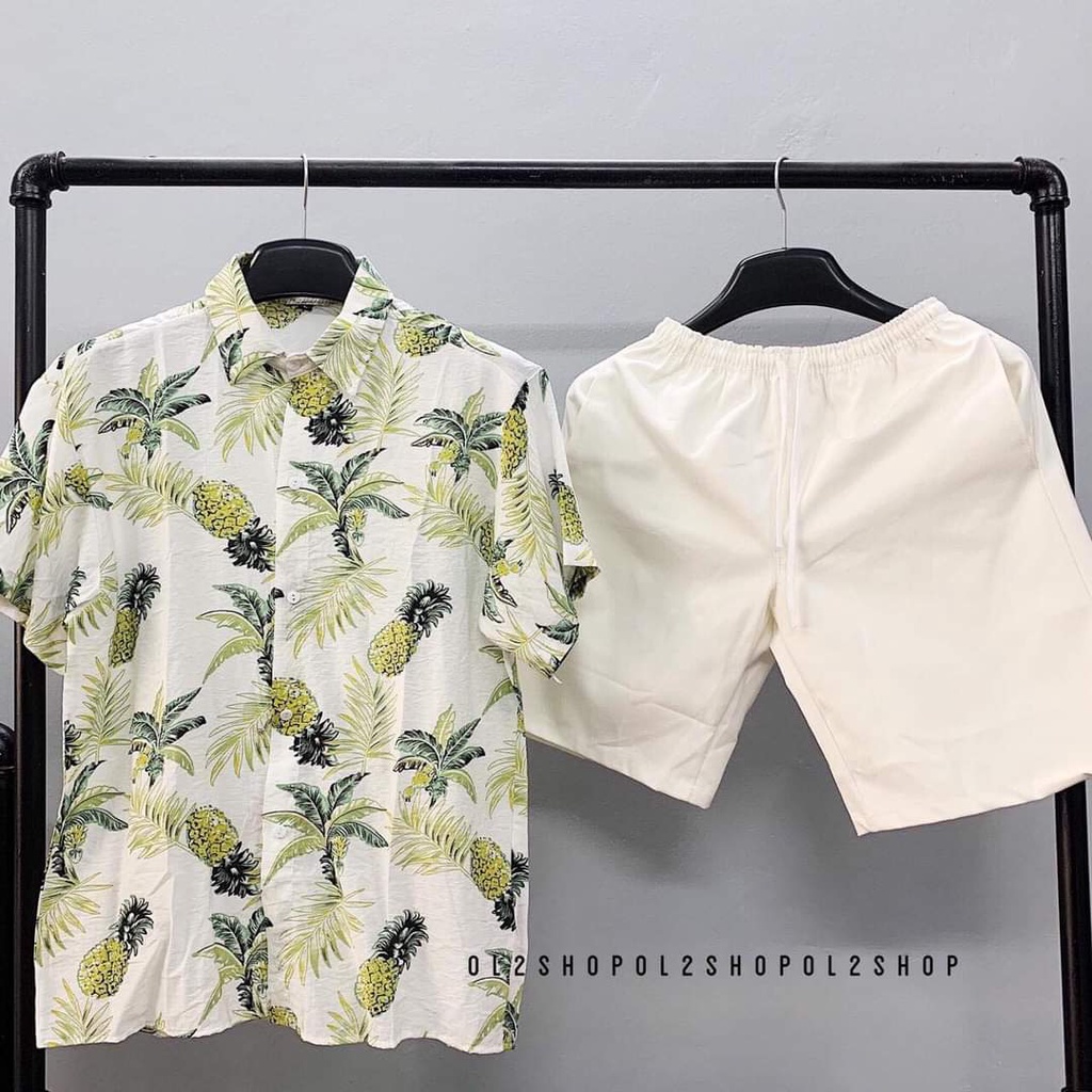 Đồng phục đi biển trái cây nam nữ, set đồ đi biển gia đình, nhóm vải đũi cao cấp