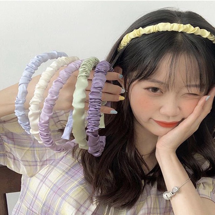 [Cài tóc] Bờm tóc vải bản to phong cách vintage hàn quốc nhiều màu OUYOU