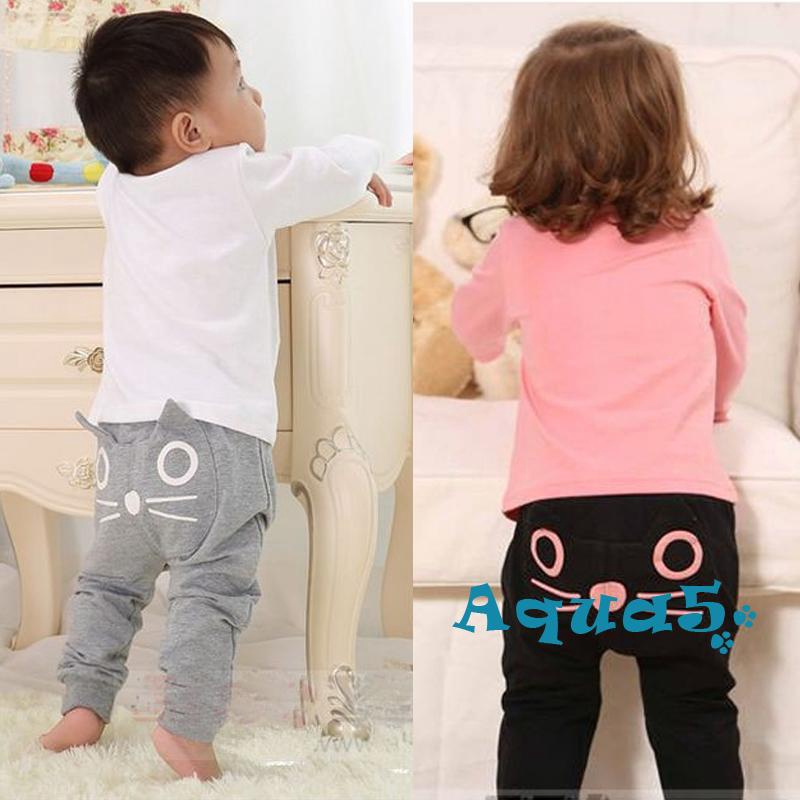 Quần legging in hình mèo dễ thương cho bé