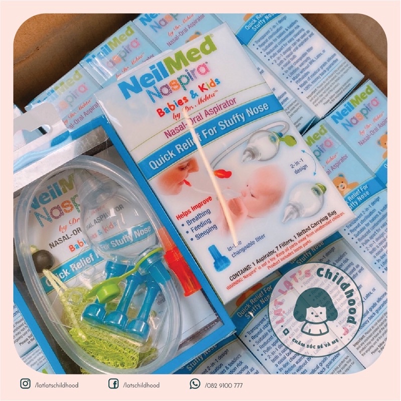 Neilmed Naspira bộ dụng cụ hút mũi cho bé của Mỹ