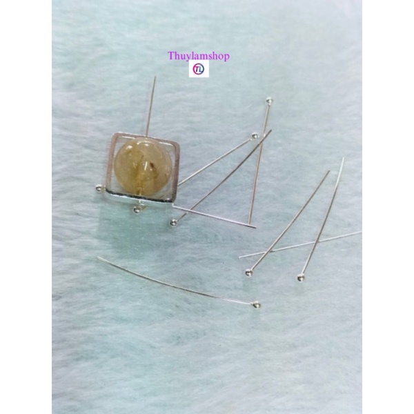 Charm hình vuông bọc hạt 10li bạc 925 làm vòng handmade vĩnh viễn bảo hành