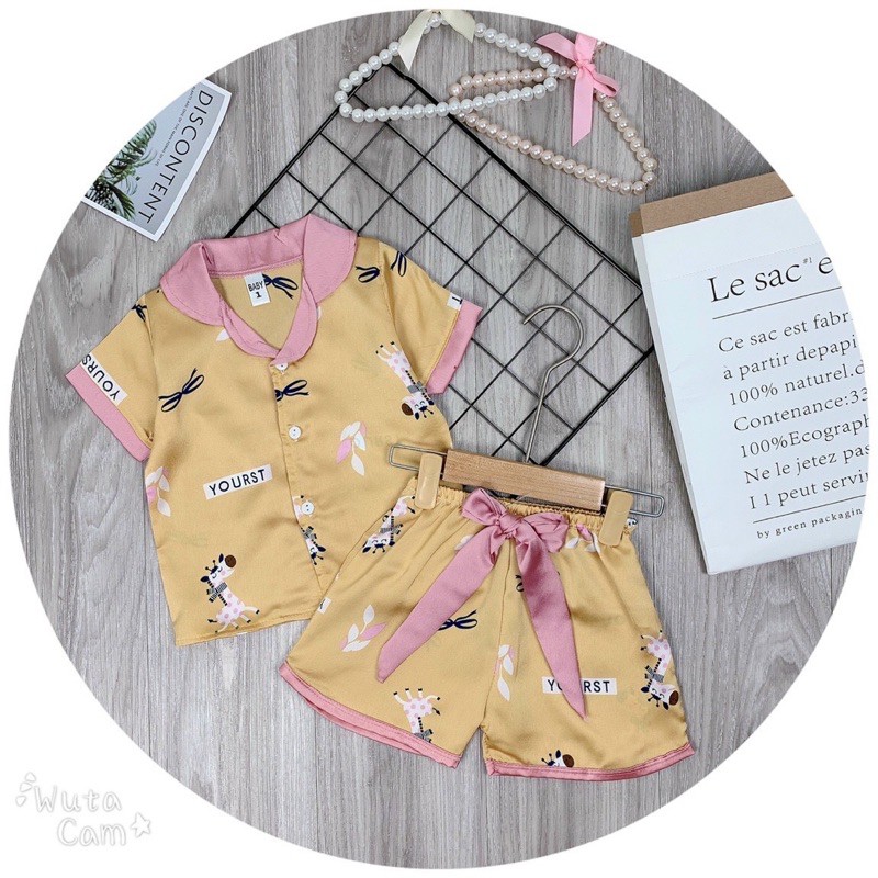 Bộ Lụa Cho Bé❤Pijama satin cao cấp  ❤️Chất cực thích✌Size 1/7 phom 10-20kg ⚡