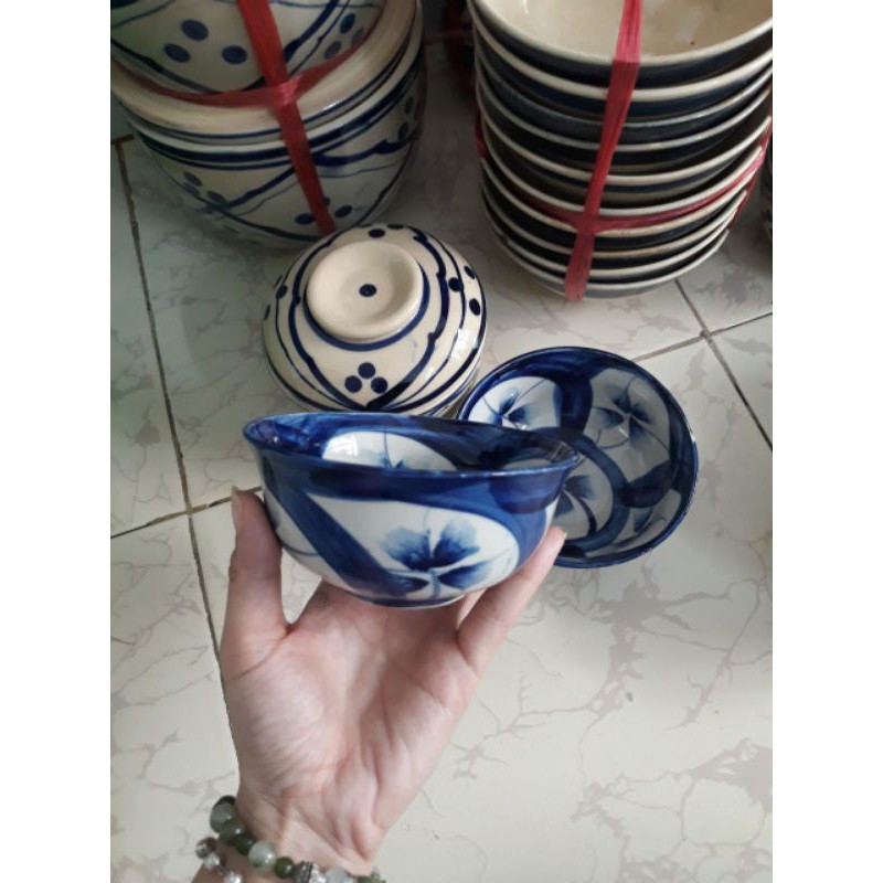 Chén mai xanh kiểu chén xưa mộc mạc đk 11cm