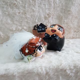 Heo đất handmade - combo cô dâu & chú rể