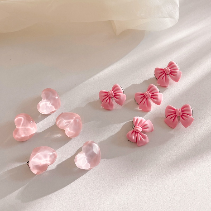 Kẹp tóc mini màu hồng dễ thương dành cho nữ