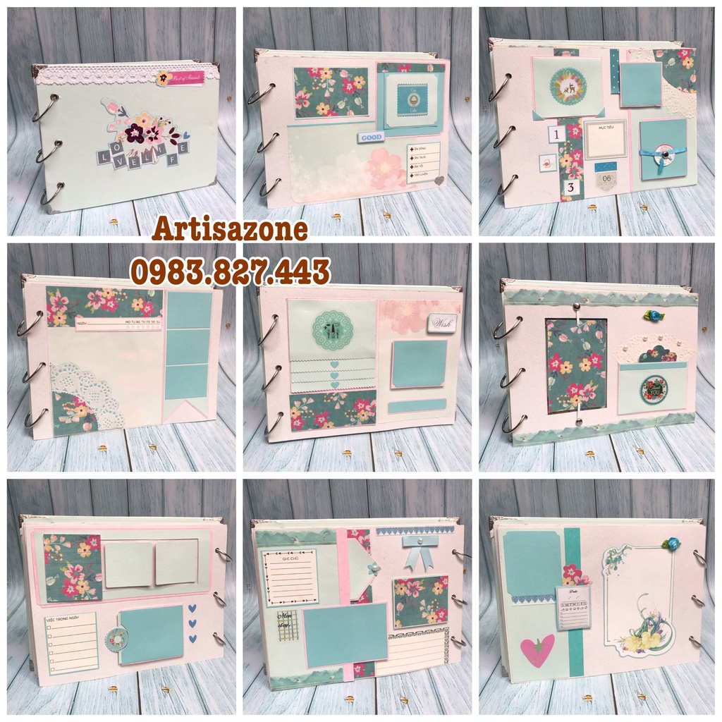 Album ảnh dán - Scrapbook handmade (Đọc kỹ mô tả từng sản phẩm)