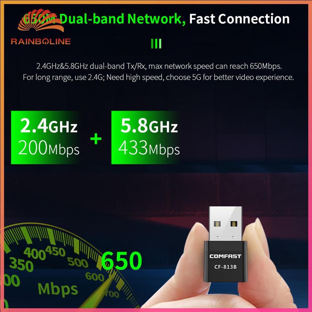 Usb Nhận Tín Hiệu Wifi Bluetooth 4.2 Comfast Cf-813B 650m | BigBuy360 - bigbuy360.vn