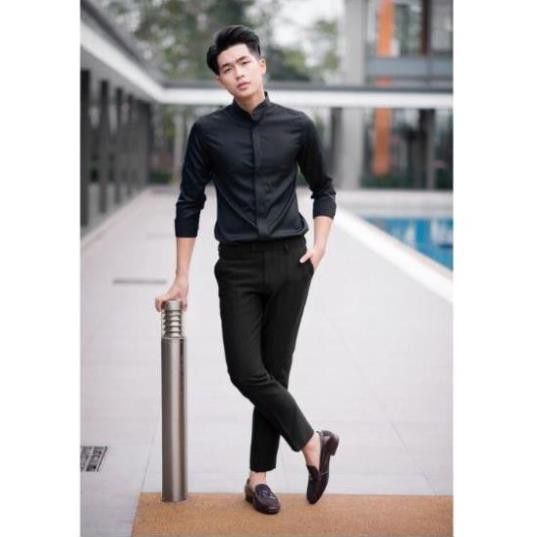 Áo sơ mi nam cổ tàu dài tay, dáng chuẩn, phong cách trẻ trung, năng động, màu sắc đa dạng | BigBuy360 - bigbuy360.vn