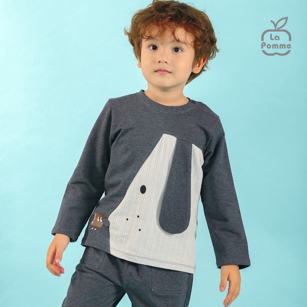 Bộ La Pomme Cotton Cún chấm bi tai dài cao cấp mềm mịn thấm hút tốt cho bé trai bé gái SL194