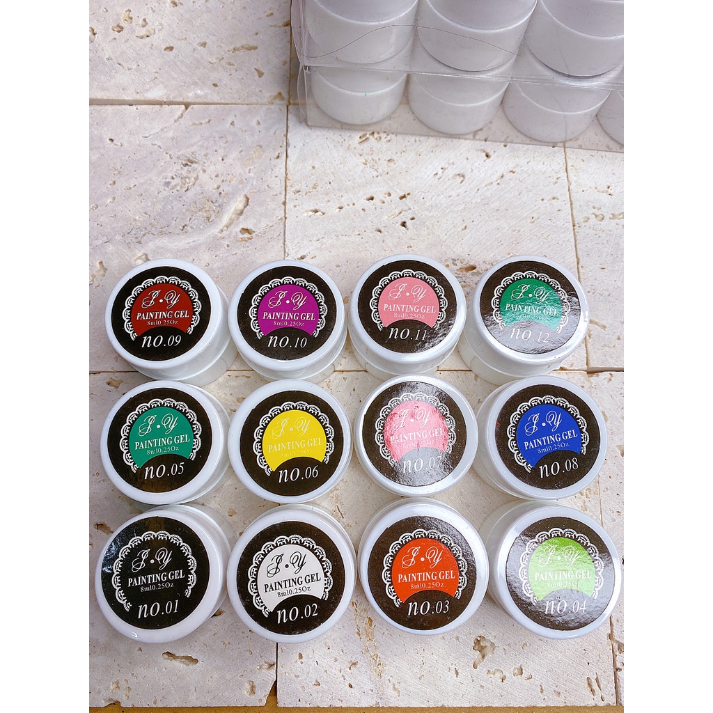 Set Gel Vẽ Móng Tạo Loang 12 Màu Lên Màu Chuẩn Đẹp - Trùm Nail Mi