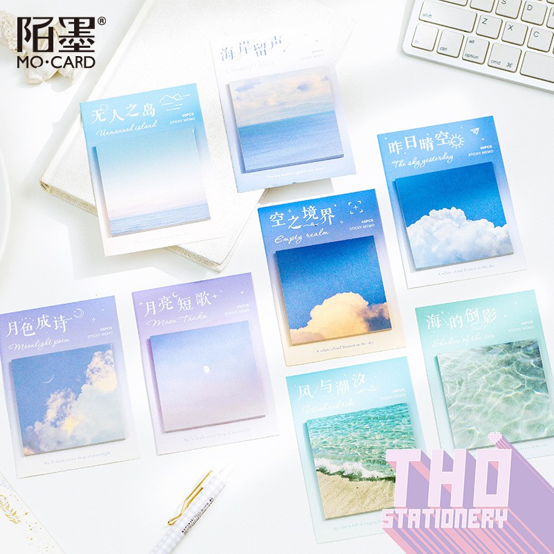 Giấy note vintage aesthetic 80 tờ giấy nhớ ghi chú dễ thương trang trí sổ planner làm bullet journal dụng cụ dán