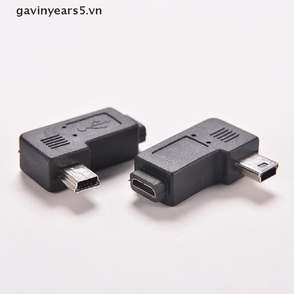 Đầu Chuyển Đổi Micro USB 5Pin Sang Mini 5Pin Góc 90 Độ Chuyên Dụng Chất Lượng Cao