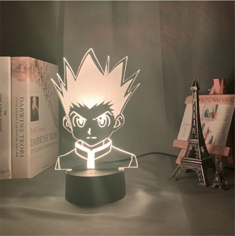 Hunter x hunter gon killua kurapika hisoka Đèn Ngủ Cảm Ứng Ánh Sáng Thay Đổi Màu Sắc Cho Người Hâm Mộ anime