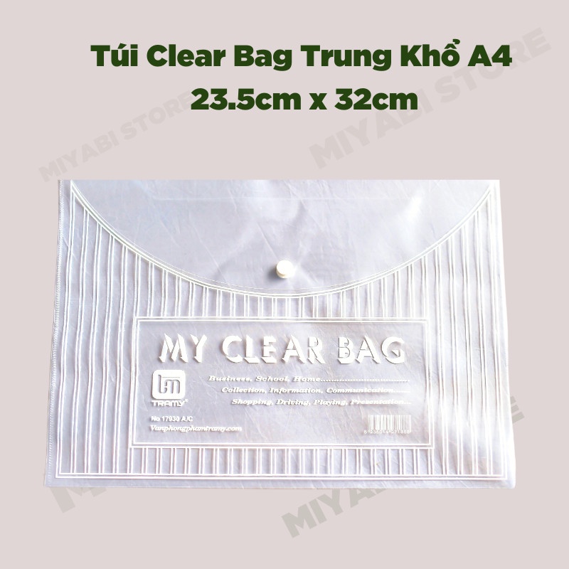 Combo 20 túi đựng tài liệu văn phòng phẩm giá sỉ khổ A4 trong suốt - Túi clear bag mỏng - MIYABI Store