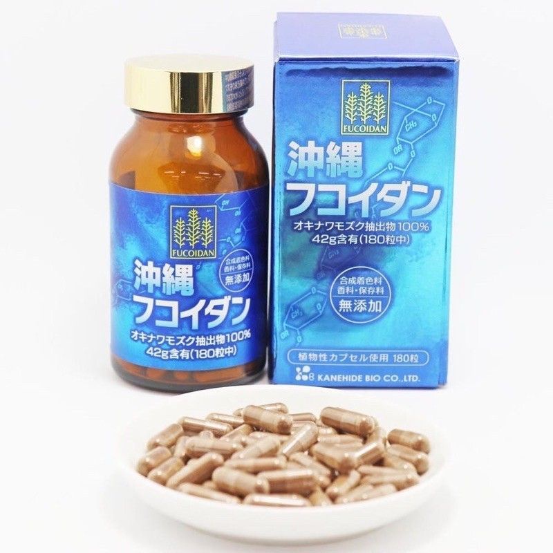 Viên uống tảo Fucoidan Okinawa xanh hỗ trợ ung thư 180 viên Nhật