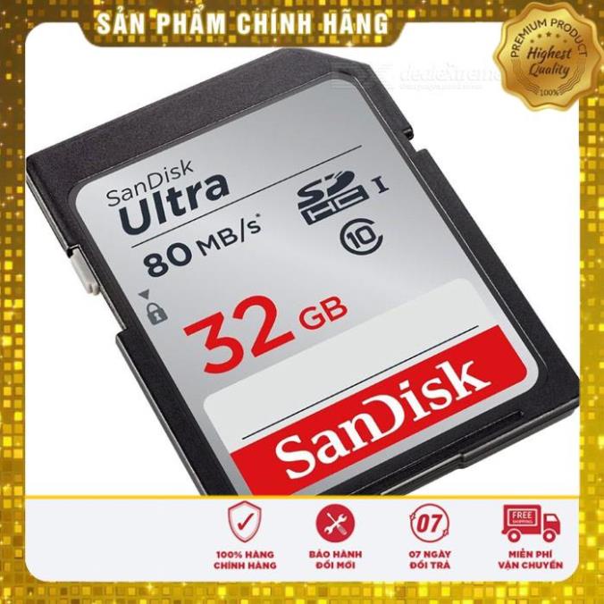 (giá khai trương) [BH 5 năm] Thẻ nhớ Máy ảnh SD 32GB Ultra Class10 UHS-I 80MB/s giá rẻ