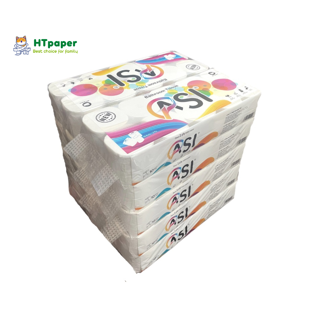 💥 Lốc 10 cuộn Giấy Vệ Sinh ASI 800gr không lõi/có lõi cao cấp mịn không bụi - HTpaper