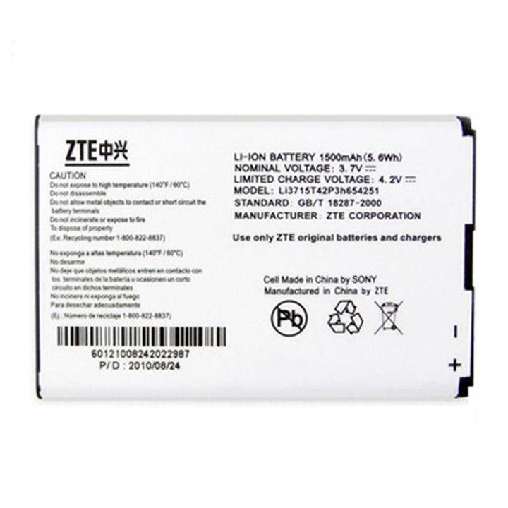 PIN CHO PHÁT WIFI ZTE MF60, MF61, MF62, MF63, MF65 DUNG LƯỢNG 1500MAH