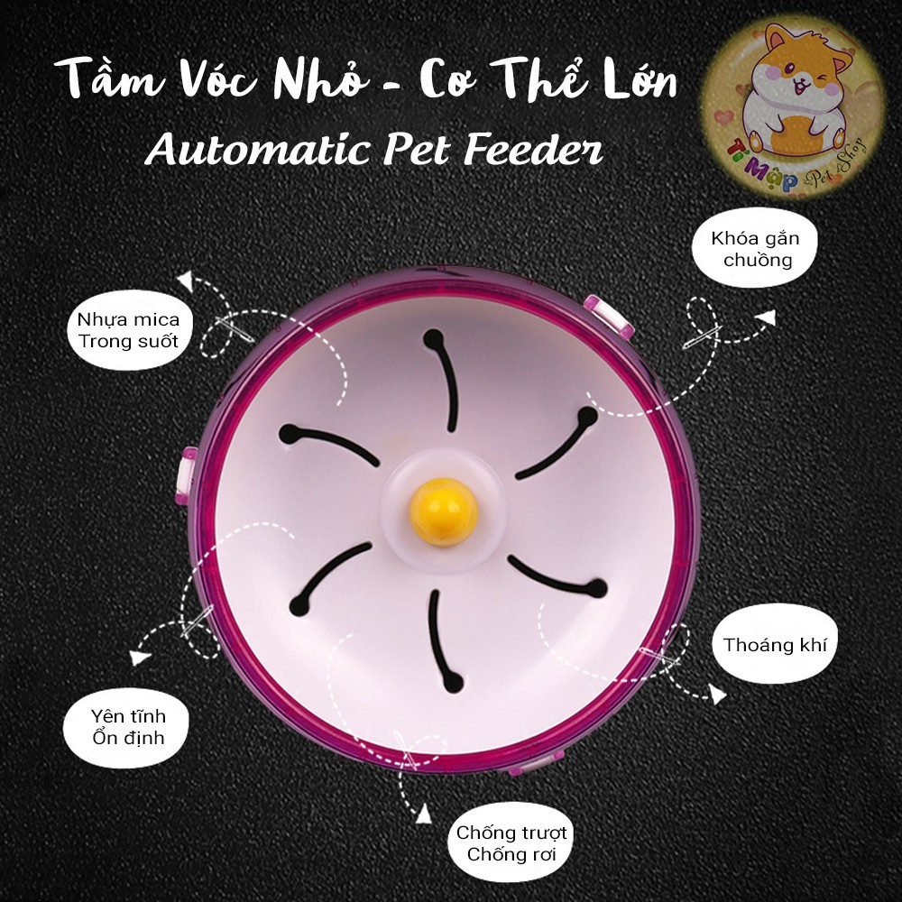 Wheel Nhựa Mica Cao Cấp Cho Hamster/Thú Cưng Nhỏ