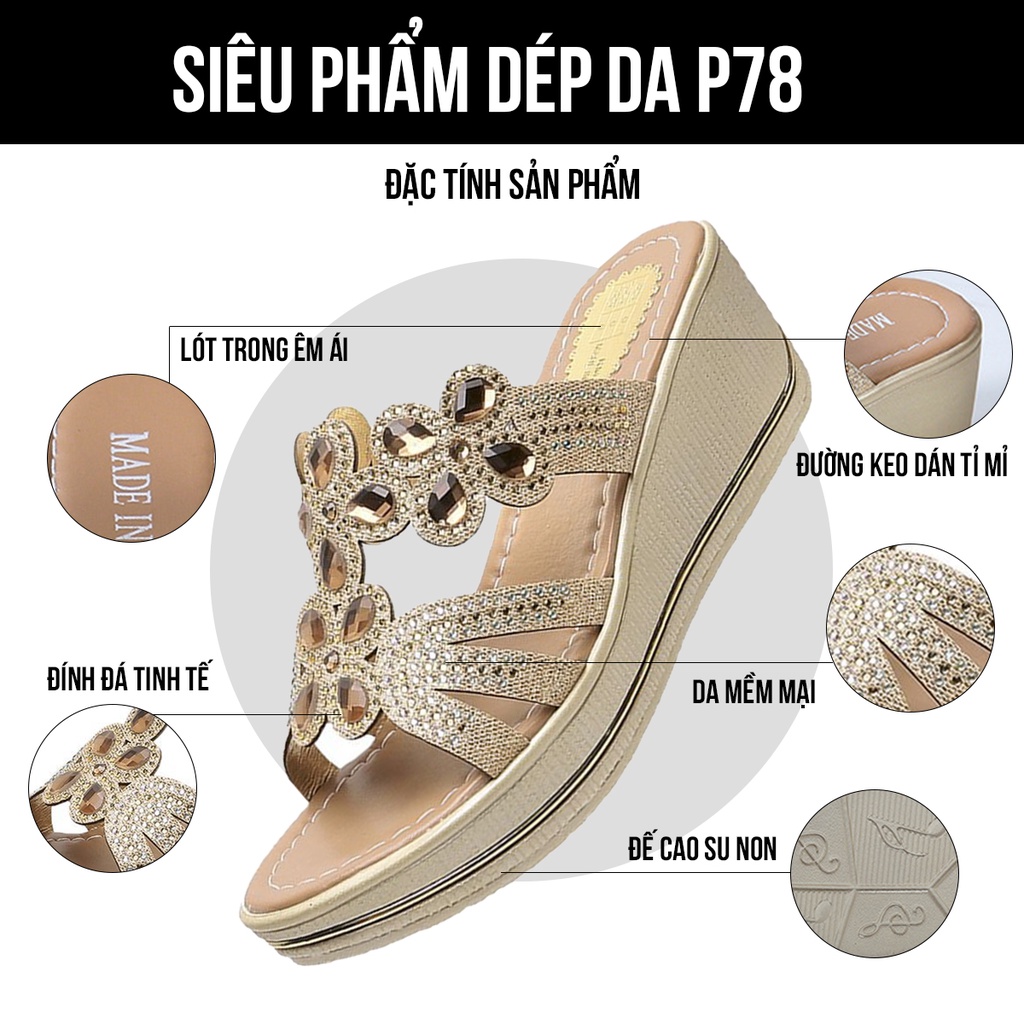 Dép nữ đế xuồng quai hậu bánh mì cao gót quai ngang lê xỏ ngón thời trang thiết kế sục đẹp bảo hành 1 năm P78 TIMAN