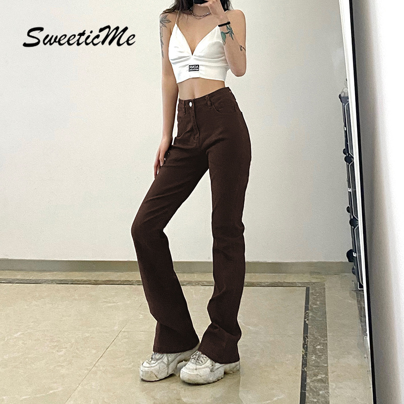 Quần Jeans Dài Lưng Cao Dáng Ôm Thời Trang Mới Cho Nữ