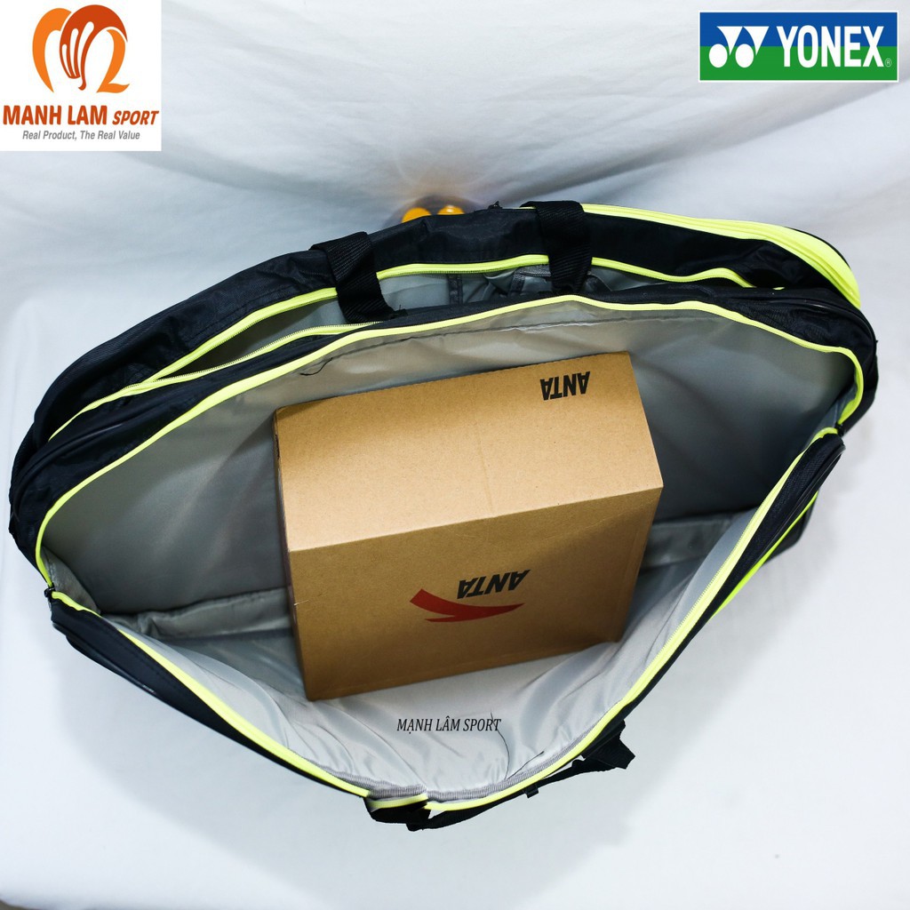 [TẶNG TẤT] Túi vợt thể thao cầu lông Yonex BAG8911 đen vàng chuyên dụng, thiết kế rộng rãi, mẫu mã đa dạng