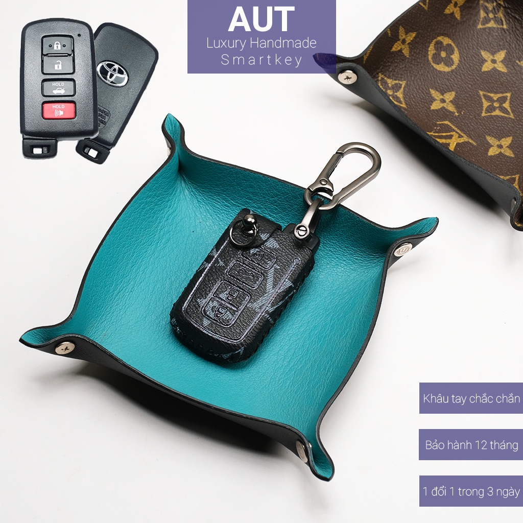 Ốp da chìa khóa ô tô Toyota Altis Camry Highlander LV khâu tay TAT CD