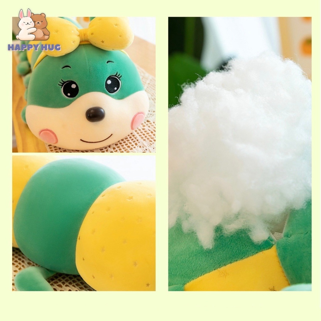 Sâu nhồi bông, gối ôm gấu bông dễ thương cho bé hình con sâu nhiều màu Size 55/80cm - Happy Hug