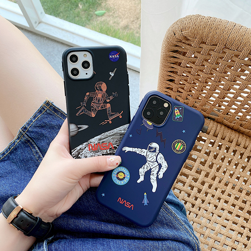 Soft TPU Silicoen Back Cover iPhone 6 6S 7 8 Plus X XS MAX XR 11 Pro Max SE 2020 USA Astronaut Space NASA Phone Case iPhone 12 Pro Max 12 Mini