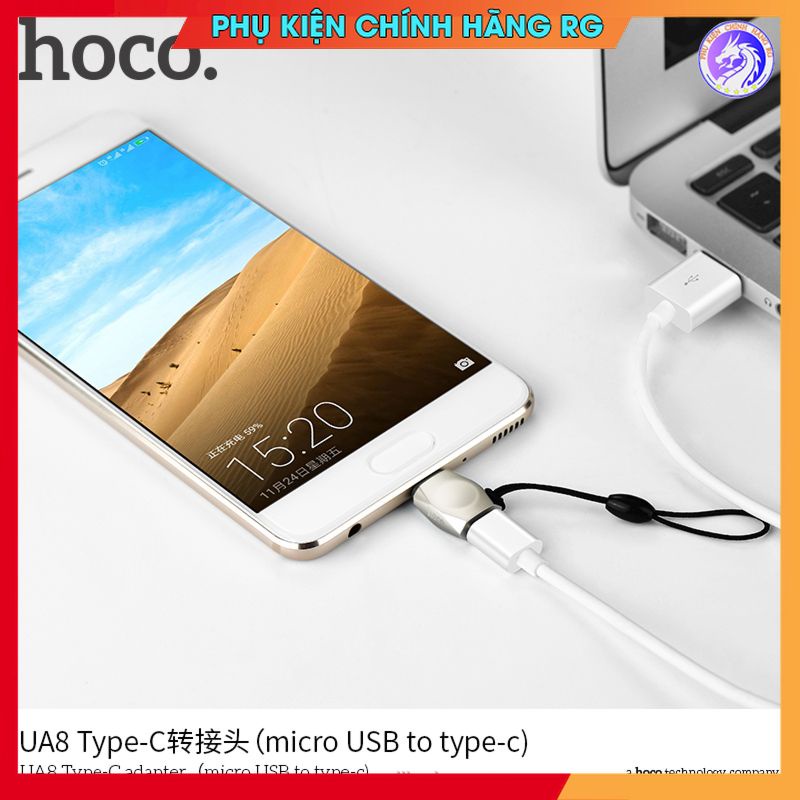 Đầu chuyển đổi Hoco UA8 type-c to micro usb hàng chính hãng bảo hành 12 tháng