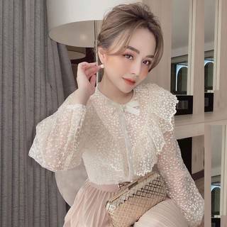Áo sơ mi ren tay dài tiểu thư
