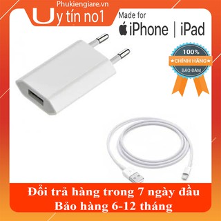 Củ sạc dẹt và dây cáp sạc Iphone loại tiêu chuẩn 5V-1A