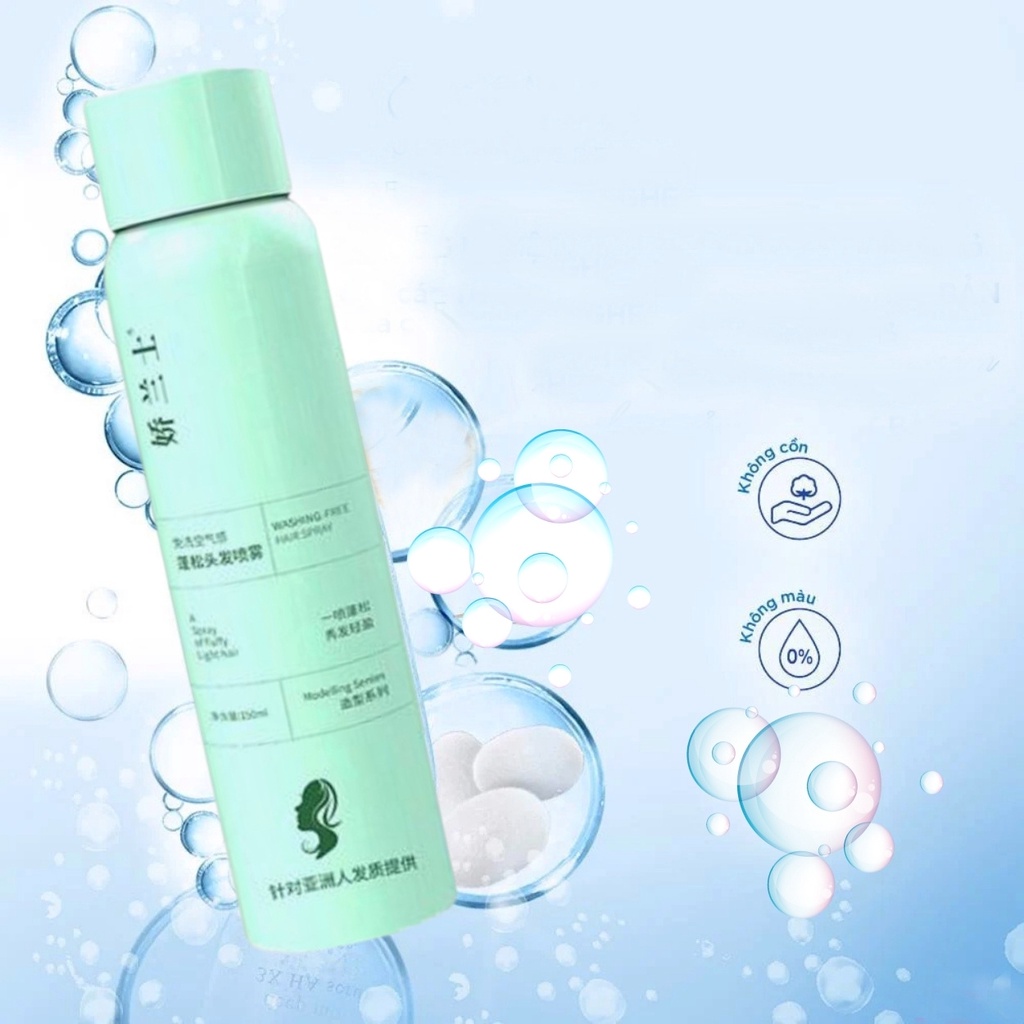 Dầu gội khô dạng xịt Washing Free Hair Spray, Dầu gội dạng xịt khô làm sạch tóc