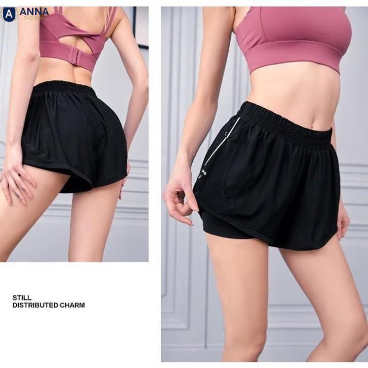 Quần big size vải 2 lớp tập gym yoga thời trang nữ Anna