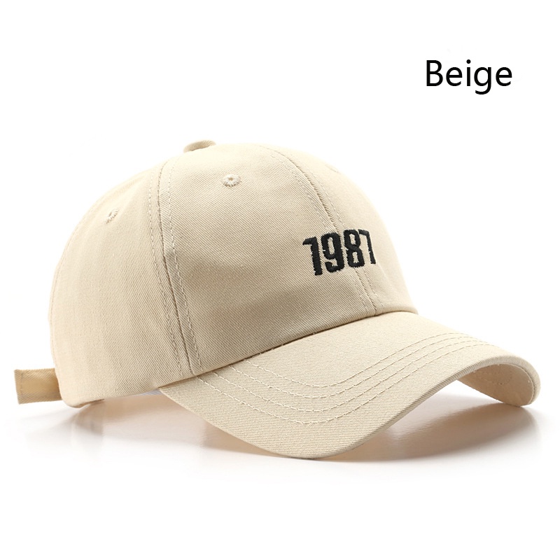 Mũ Lưỡi Trai Thêu Số 1987 Phong Cách hip hop Thời Trang