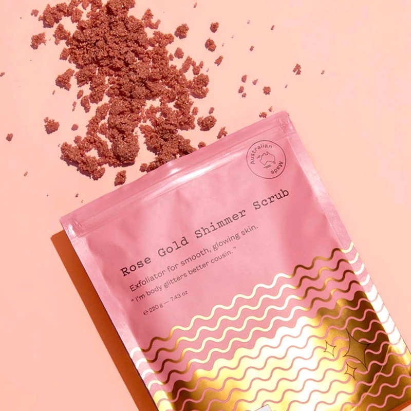 Tẩy da chết cơ thể Frank Body - Rose Gold Shimmer Scrub