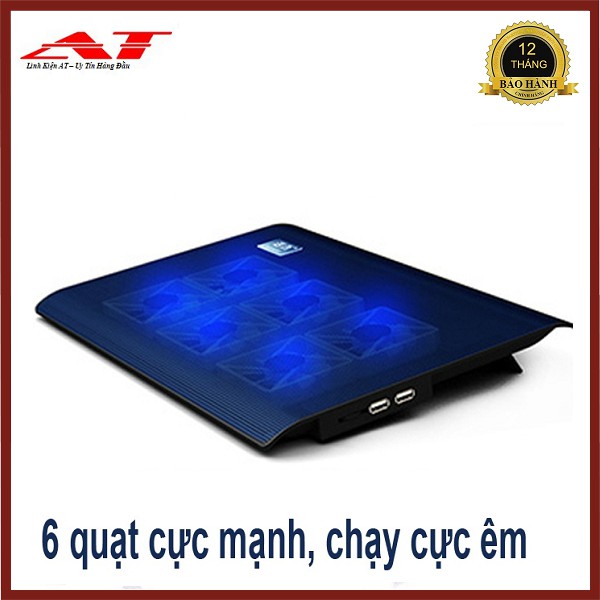 Đế tản nhiệt Laptop L112 - 6 quạt cực mạnh, chạy cực êm, đèn xanh dịu mắt