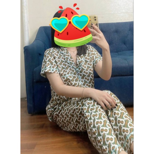 {TNQD PYJAMA2XL 50~55kg} ĐỒ BỘ TAY NGẮN QUẦN DÀI GÀI CÚC TRƯỚC TOLE LỌAI 1 CAO CẤP MẶC NHÀ