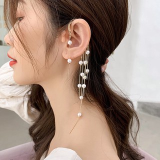 Khuyên tai kẹp vành không xỏ lỗ đính ngọc trai thời trang cá tính