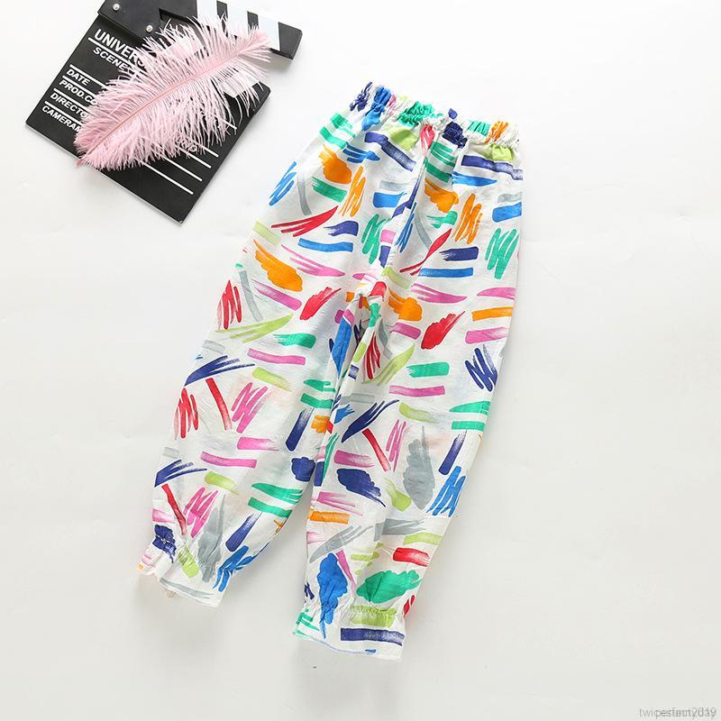 Quần Dài Chất Cotton Hoạ Tiết Hoạt Hình Đáng Yêu Cho Bé