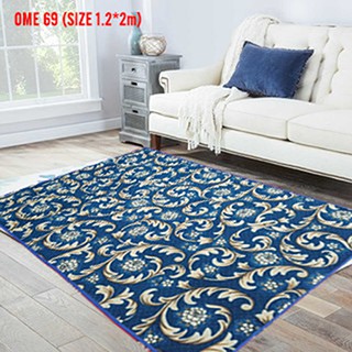 Thảm sofa phòng khách xanh dương