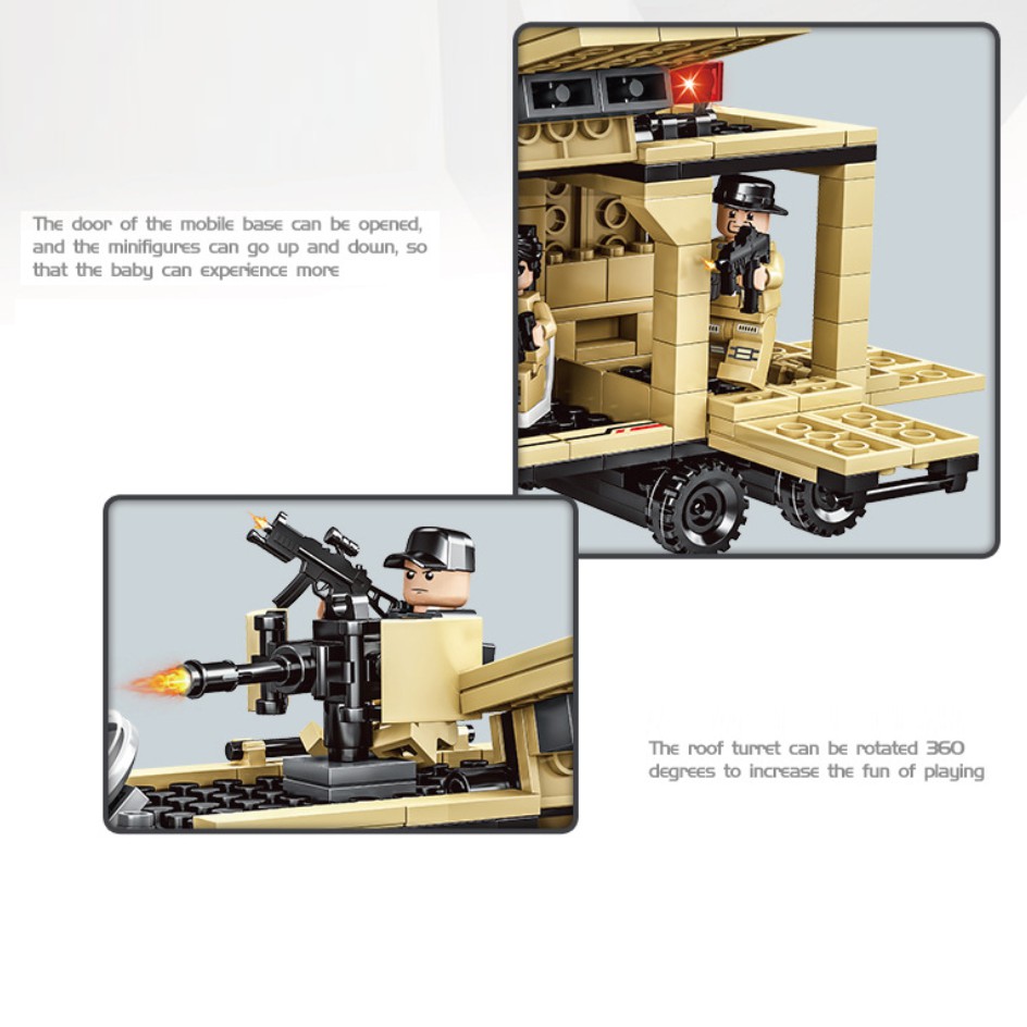 [823 CHI TIẾT] ĐỒ CHƠI XẾP HÌNH LEGO OTO SWAT, LEGO Cảnh Sát, LEGO ROBOT, LEGO TRỰC THĂNG