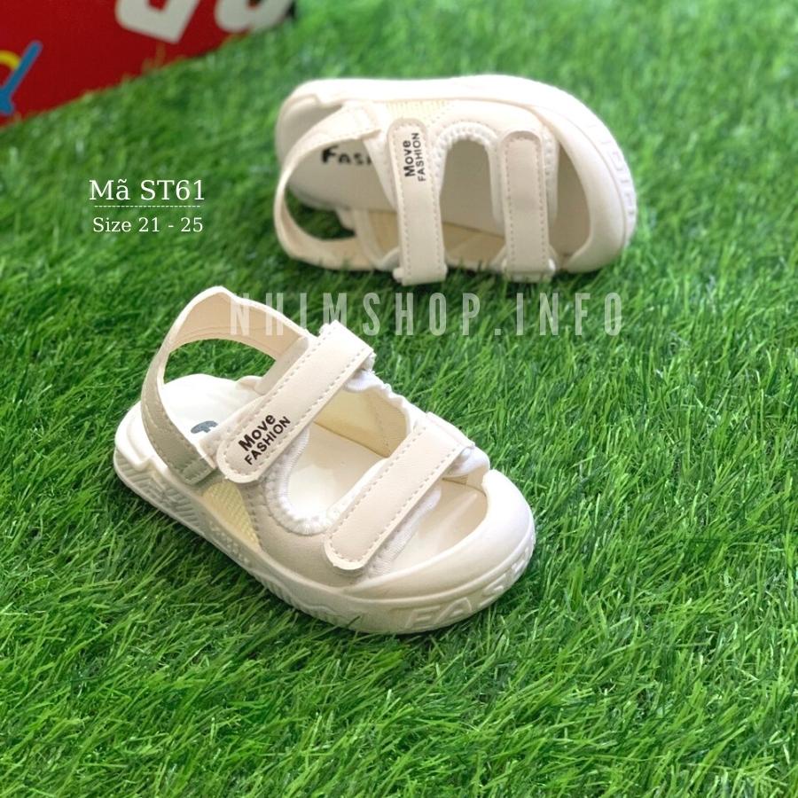 Dép quai hậu sandal bít mũi cho bé trai bé gái màu trắng êm mềm chống trơn trượt phù hợp trẻ em 1 2 3 tuổi ST61_SG59